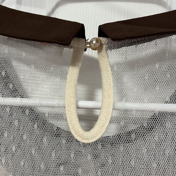 Liz Lisa Babydoll Lolita Cream & Brown Dress with Ribbon and Lace Details - Picture 10 of 10